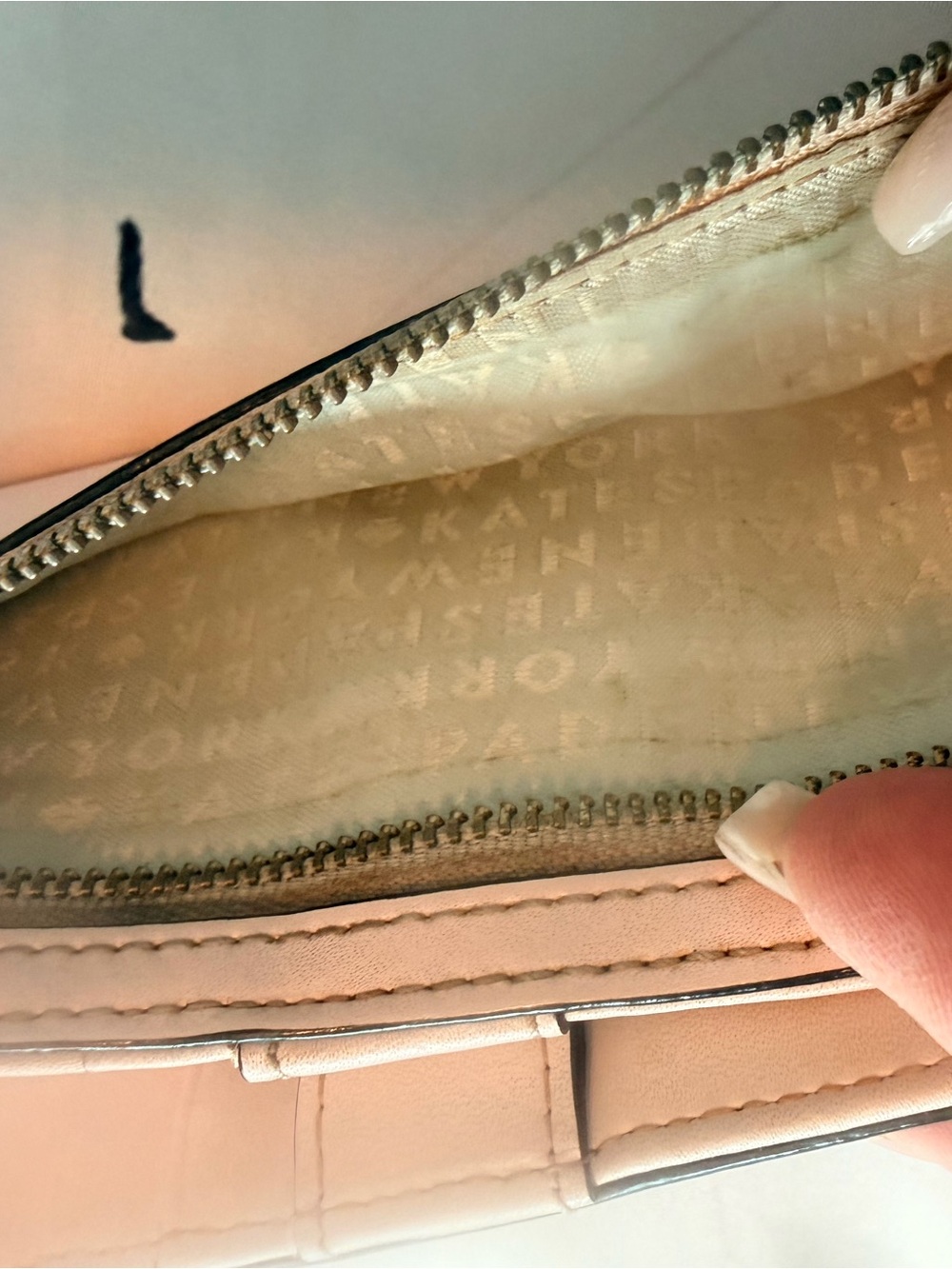kate spade Blush Pink Tote with Gold Plaque and wallet - Picture 9 of 12